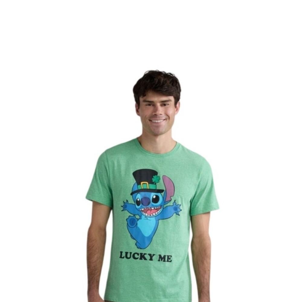 Disney Stitch sz L 42-44 St Patrick's Day Green t-shirt